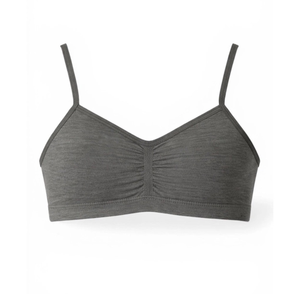 Cat & Jack Girls Seamless Cami Bra Small 6/6X Gray Adjustable Straps NWT